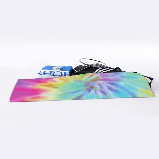 Pastel Spiral Tie Dye Print Sports Towel