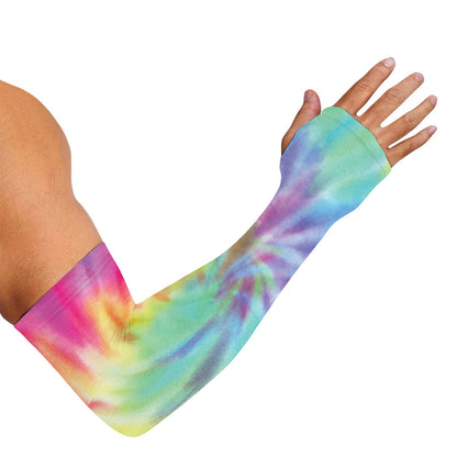 Pastel Spiral Tie Dye Print Sun Protection Arm Sleeves