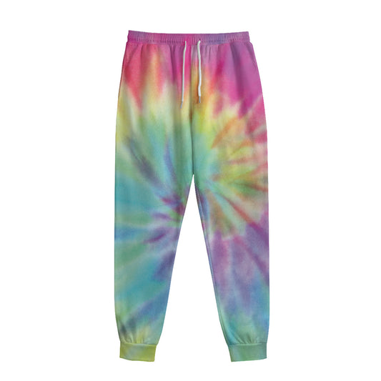 Pastel Spiral Tie Dye Print Sweatpants