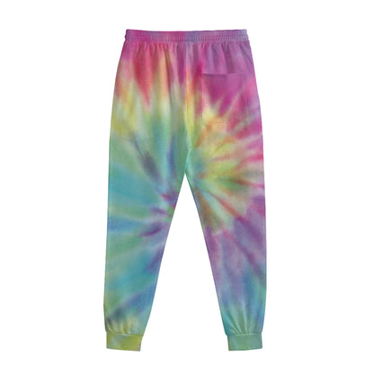 Pastel Spiral Tie Dye Print Sweatpants