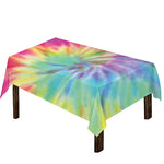 Pastel Spiral Tie Dye Print Tablecloth