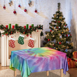 Pastel Spiral Tie Dye Print Tablecloth