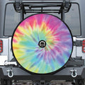 Pastel Spiral Tie Dye Print Tire Cover With Camera Hole