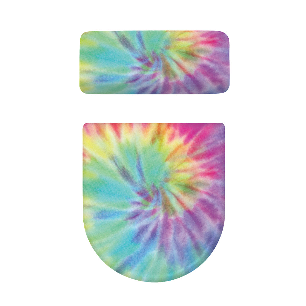 Pastel Spiral Tie Dye Print Toilet Lid And Tank Cover Set