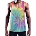 Pastel Spiral Tie Dye Print Men's Workout Tank Top