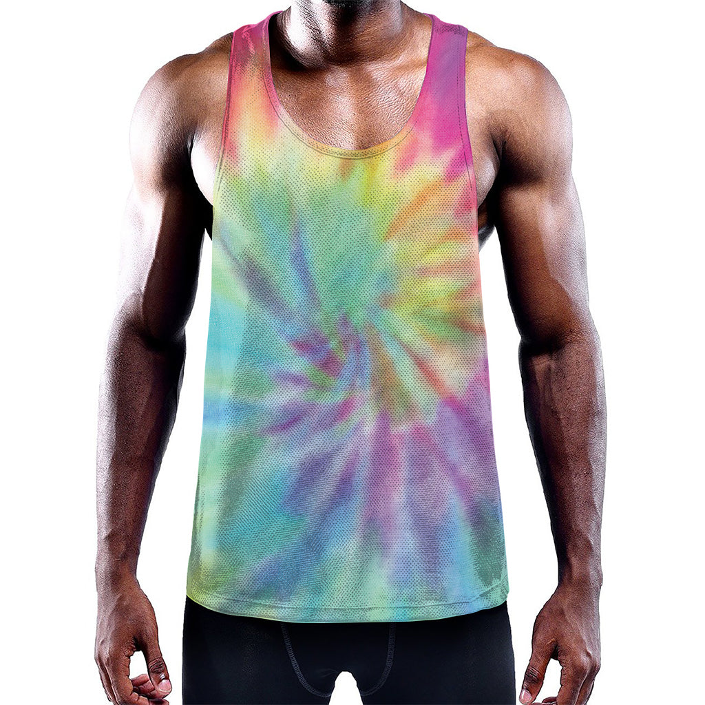 Pastel Spiral Tie Dye Print Training Tank Top