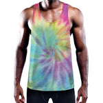 Pastel Spiral Tie Dye Print Training Tank Top