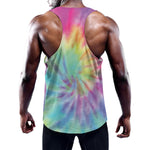 Pastel Spiral Tie Dye Print Training Tank Top
