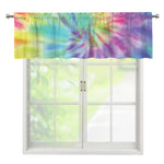 Pastel Spiral Tie Dye Print Window Valance