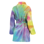 Pastel Spiral Tie Dye Print Women's Bathrobe