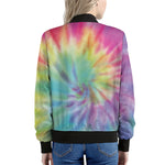 Pastel Spiral Tie Dye Print Women's Bomber Jacket