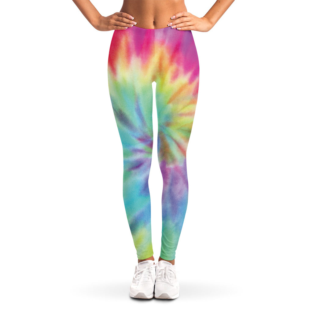Pastel Spiral Tie Dye Print Women's Leggings