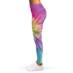 Pastel Spiral Tie Dye Print Women's Leggings
