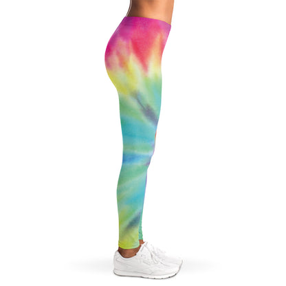 Pastel Spiral Tie Dye Print Women's Leggings