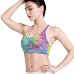 Pastel Spiral Tie Dye Print Women's Sports Bra