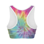 Pastel Spiral Tie Dye Print Women's Sports Bra