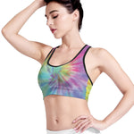 Pastel Spiral Tie Dye Print Women's Sports Bra