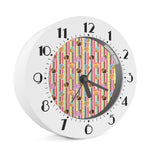 Pastel Striped Cupcake Pattern Print Alarm Clock