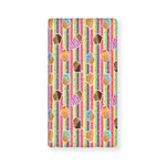 Pastel Striped Cupcake Pattern Print Baby Crib Sheet
