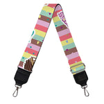 Pastel Striped Cupcake Pattern Print Bag Strap