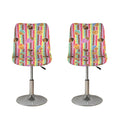 Pastel Striped Cupcake Pattern Print Bar Stool Covers