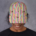 Pastel Striped Cupcake Pattern Print Baseball Cap