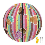 Pastel Striped Cupcake Pattern Print Basketball