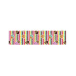 Pastel Striped Cupcake Pattern Print Bed Runner