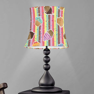 Pastel Striped Cupcake Pattern Print Bell Lamp Shade