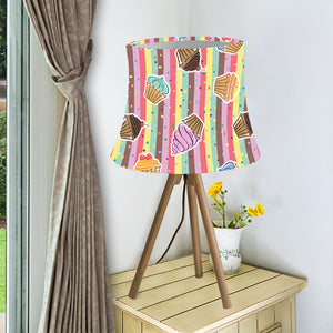 Pastel Striped Cupcake Pattern Print Bell Lamp Shade