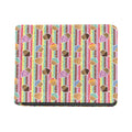 Pastel Striped Cupcake Pattern Print Bifold Wallet
