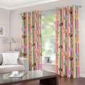 Pastel Striped Cupcake Pattern Print Dimout Grommet Curtains