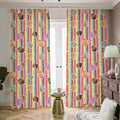 Pastel Striped Cupcake Pattern Print Dimout Pencil Pleat Curtains