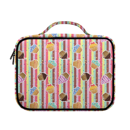 Pastel Striped Cupcake Pattern Print Briefcase Bible Bag