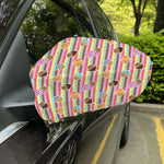 Pastel Striped Cupcake Pattern Print Car Side Mirror Covers
