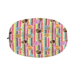 Pastel Striped Cupcake Pattern Print Car Side Mirror Covers