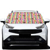 Pastel Striped Cupcake Pattern Print Car Windshield Snow Cover