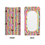 Pastel Striped Cupcake Pattern Print Changing Pad Cover