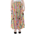 Pastel Striped Cupcake Pattern Print Chiffon Maxi Skirt
