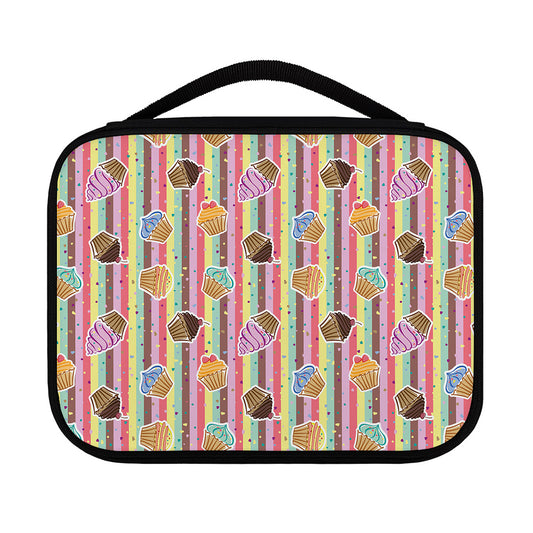 Pastel Striped Cupcake Pattern Print Classic Bible Case