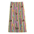 Pastel Striped Cupcake Pattern Print Cotton Front Slit Maxi Skirt