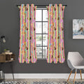 Pastel Striped Cupcake Pattern Print Grommet Curtain Panels