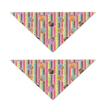 Pastel Striped Cupcake Pattern Print Dog Bandana