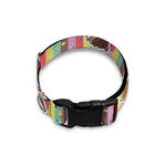 Pastel Striped Cupcake Pattern Print Dog Collar