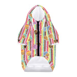 Pastel Striped Cupcake Pattern Print Dog Zip Up Hoodie