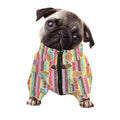 Pastel Striped Cupcake Pattern Print Dog Zip Up Jacket