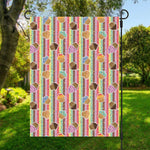 Pastel Striped Cupcake Pattern Print Garden Flag