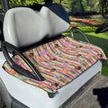 Pastel Striped Cupcake Pattern Print Golf Cart Seat Cover