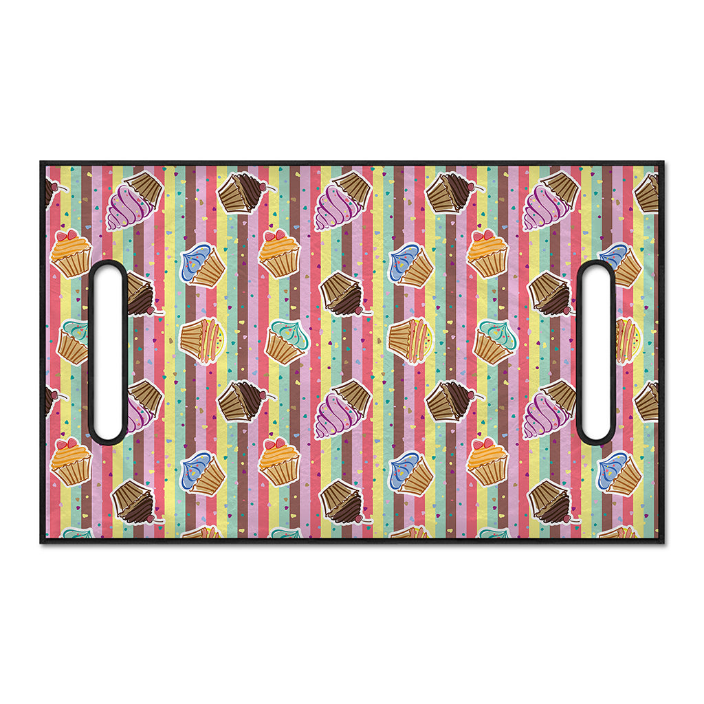 Pastel Striped Cupcake Pattern Print Golf Cart Seat Cover