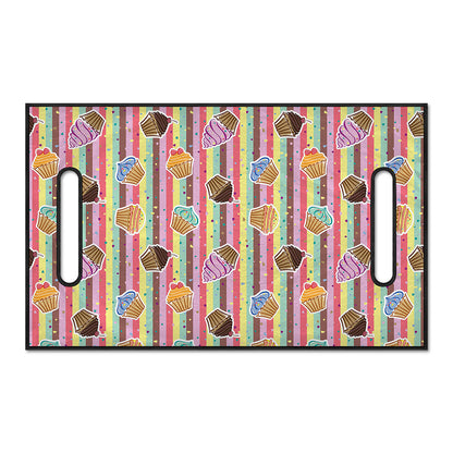 Pastel Striped Cupcake Pattern Print Golf Cart Seat Cover